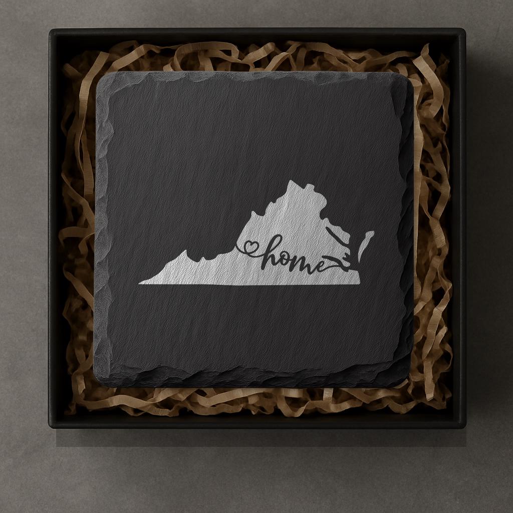 Virginia Slate Coasters 4x4 Laser Engraved Stone Drink Coasters Virginia Home Décor Old Dominion Established 1788 Gift
