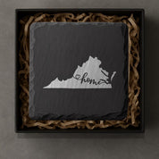 Virginia Slate Coasters 4x4 Laser Engraved Stone Drink Coasters Virginia Home Décor Old Dominion Established 1788 Gift