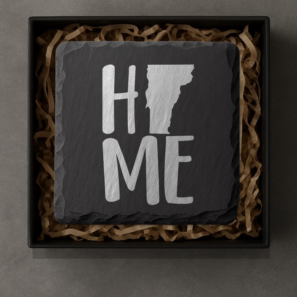 Vermont Slate Coasters 4x4 Laser Engraved Stone Drink Coasters Vermont Home Décor Green Mountain State Established 1791 Gift