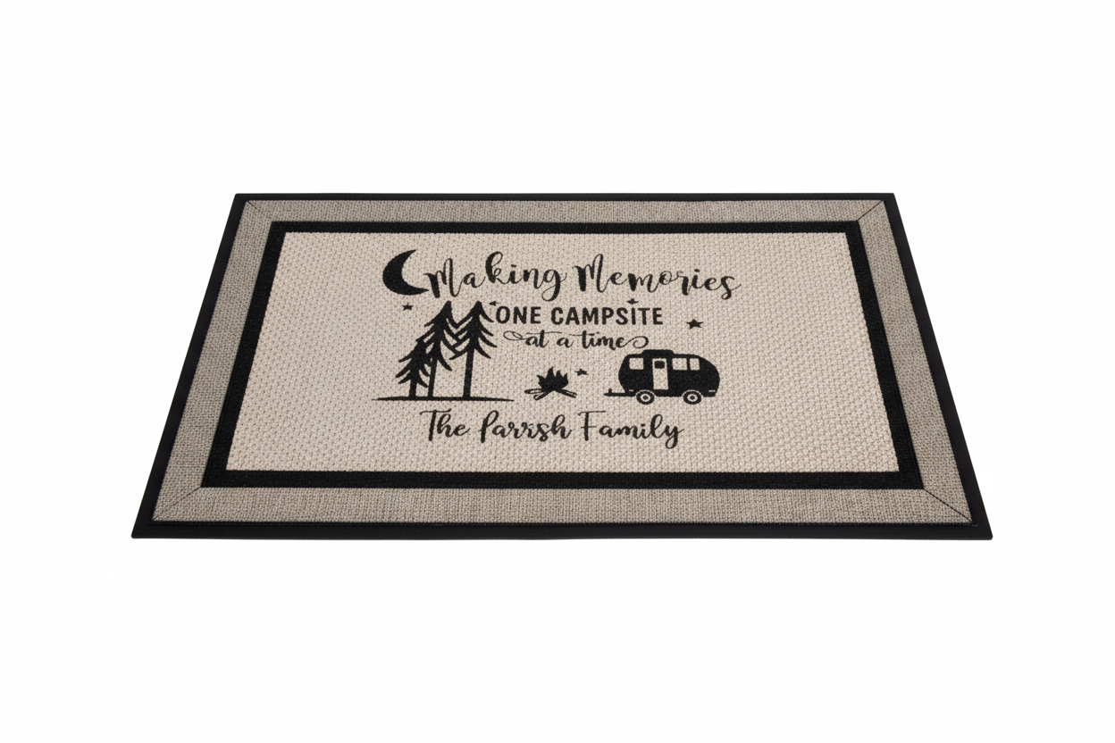 Making Memories One Campsite at a Time Door Mat - Customizable  Small Camper