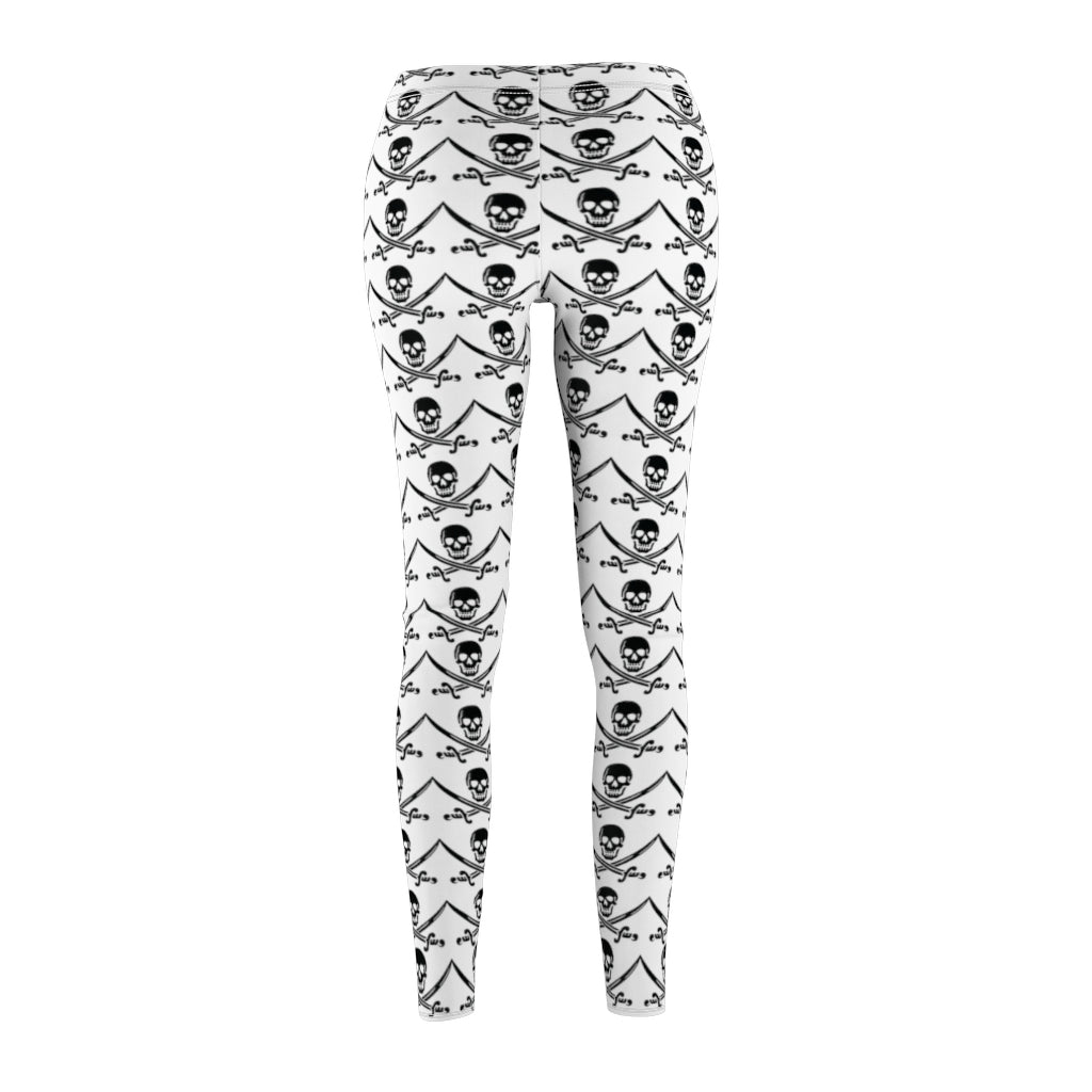 Skull and Crossbones Womens Leggings - Super Soft Elastic Fit Leggings-The Dandelion Design Co