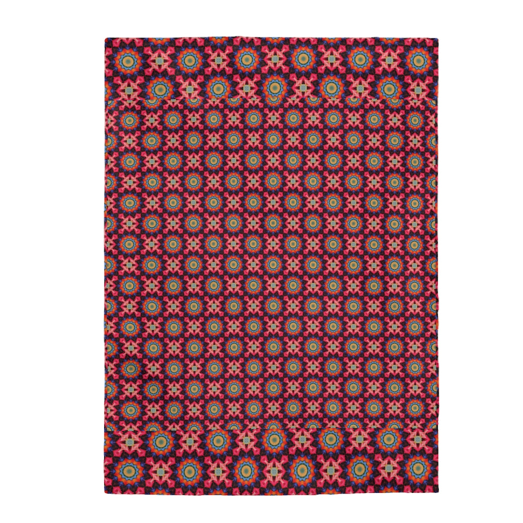 Kaleidoscope Velveteen Plush Blanket - Fun Kaleidoscope Home Decor - Kids Cozy Blanket - Accent Blanket-The Dandelion Design Co