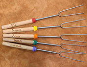 Marshmallow Roasting Sticks, Personalized Wooden Handle Telescoping Fork, Camping Tool, personalized hot dog roasting stick, campfire stick