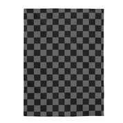 Black and Grey Velveteen Plush Blanket - Stylish Home Decor-The Dandelion Design Co