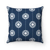 Blue Floral Spun Polyester Square Pillow - Throw Pillow - Home Decor - Decorating with Floral Pattern - Flower Pedals-The Dandelion Design Co