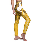 Wyoming Cowboys Leggings - The World Needs More Cowboys Womens Leggings - Women's Cut & Sew Casual Leggings - Brown and Gold-The Dandelion Design Co