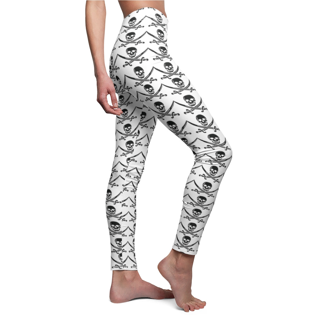Skull and Crossbones Womens Leggings - Super Soft Elastic Fit Leggings-The Dandelion Design Co