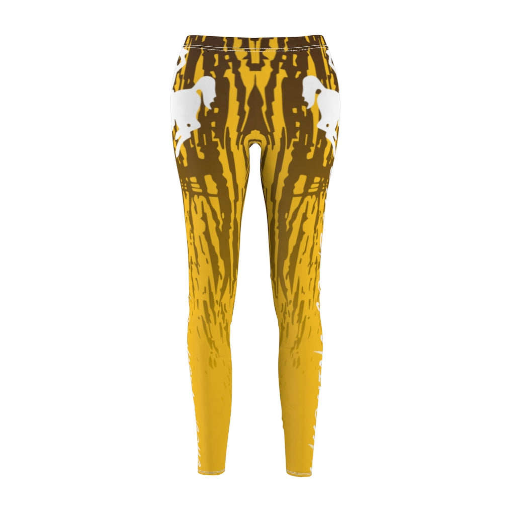 Wyoming Cowboys Leggings - The World Needs More Cowboys Womens Leggings - Women's Cut & Sew Casual Leggings - Brown and Gold-The Dandelion Design Co