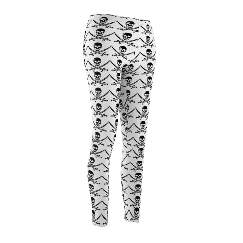 Skull and Crossbones Womens Leggings - Super Soft Elastic Fit Leggings-The Dandelion Design Co