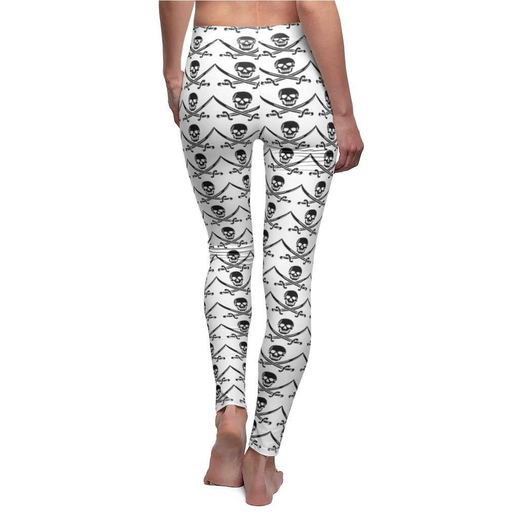 Skull and Crossbones Womens Leggings - Super Soft Elastic Fit Leggings-The Dandelion Design Co