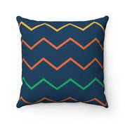 Blue Zig Zag Pattern Square Pillow - Spun Polyester Square Pillow - Home Decor - Couch Pillows - Wave Design - Modern Pattern-The Dandelion Design Co