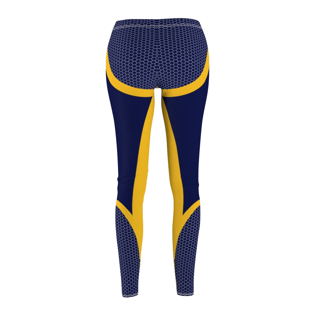 Blue and Gold Women's Leggings - Designer Leggings With Lots of Characters - Sports Team Colors-The Dandelion Design Co