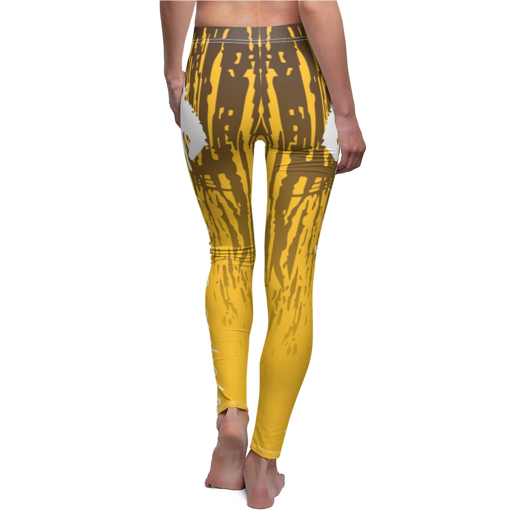 Wyoming Cowboys Leggings - The World Needs More Cowboys Womens Leggings - Women's Cut & Sew Casual Leggings - Brown and Gold-The Dandelion Design Co