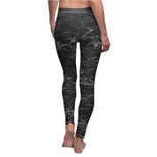 Black Granite Athletic Womens Leggings - Super Soft Elastic Fit Leggings-The Dandelion Design Co