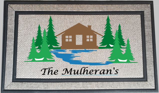 Cabin / Lake Personalized Name Design - Door mat