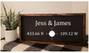 Latitude and Longitude Coordinates Sign Framed | Personalized GPS Coordinate Sign Black and White | Longitude Latitude Coordinates Wall Art-The Dandelion Design Co