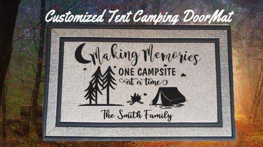 Making Memories one Campsite at a Time Door Mat - Tent Camping Design-The Dandelion Design Co
