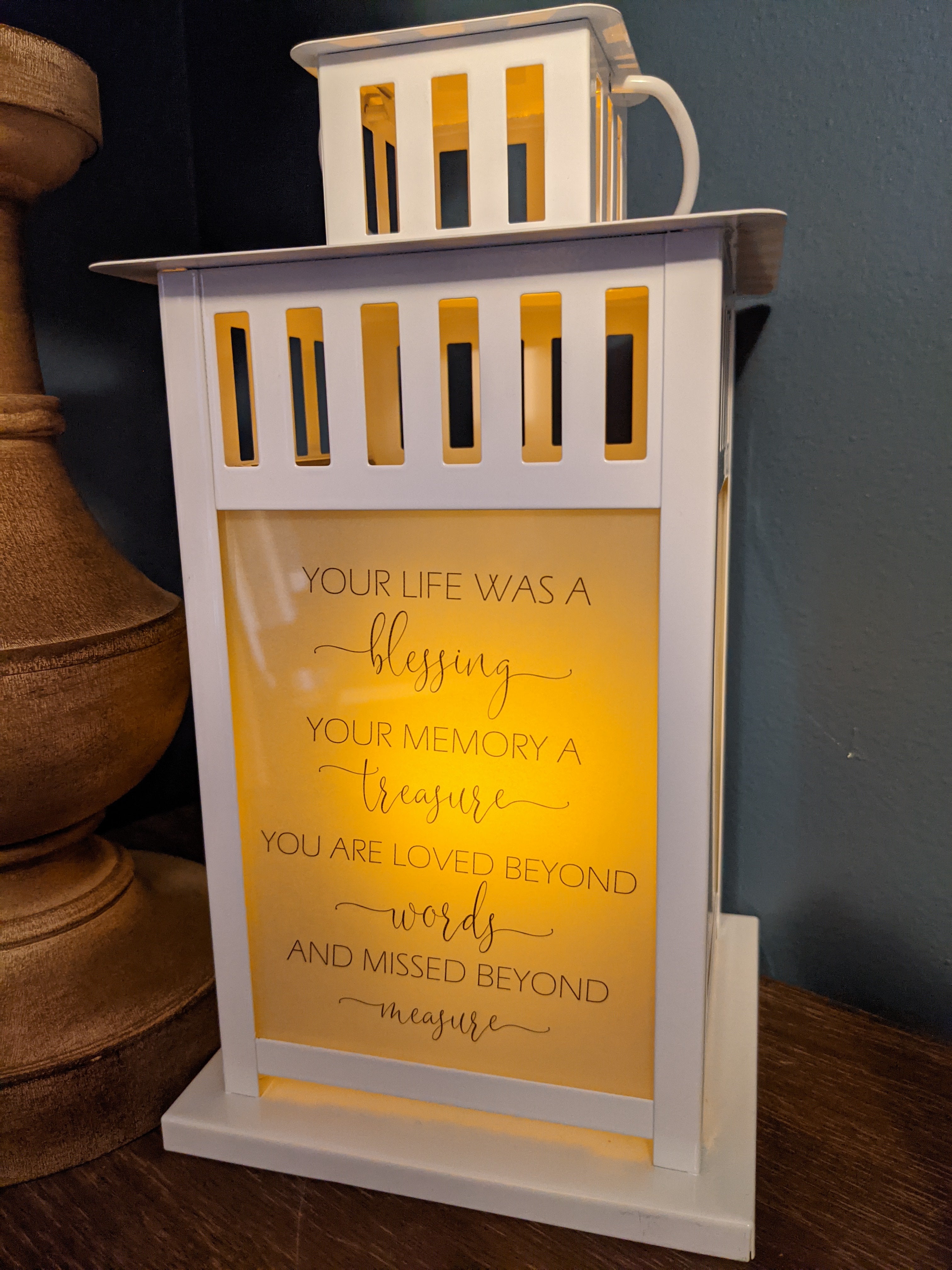 Dad You Left Me Memorial Lantern - Multiple Options - Personalized with your photos! - Remembrance-The Dandelion Design Co