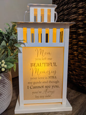Dad You Left Me Memorial Lantern - Multiple Options - Personalized with your photos! - Remembrance-The Dandelion Design Co
