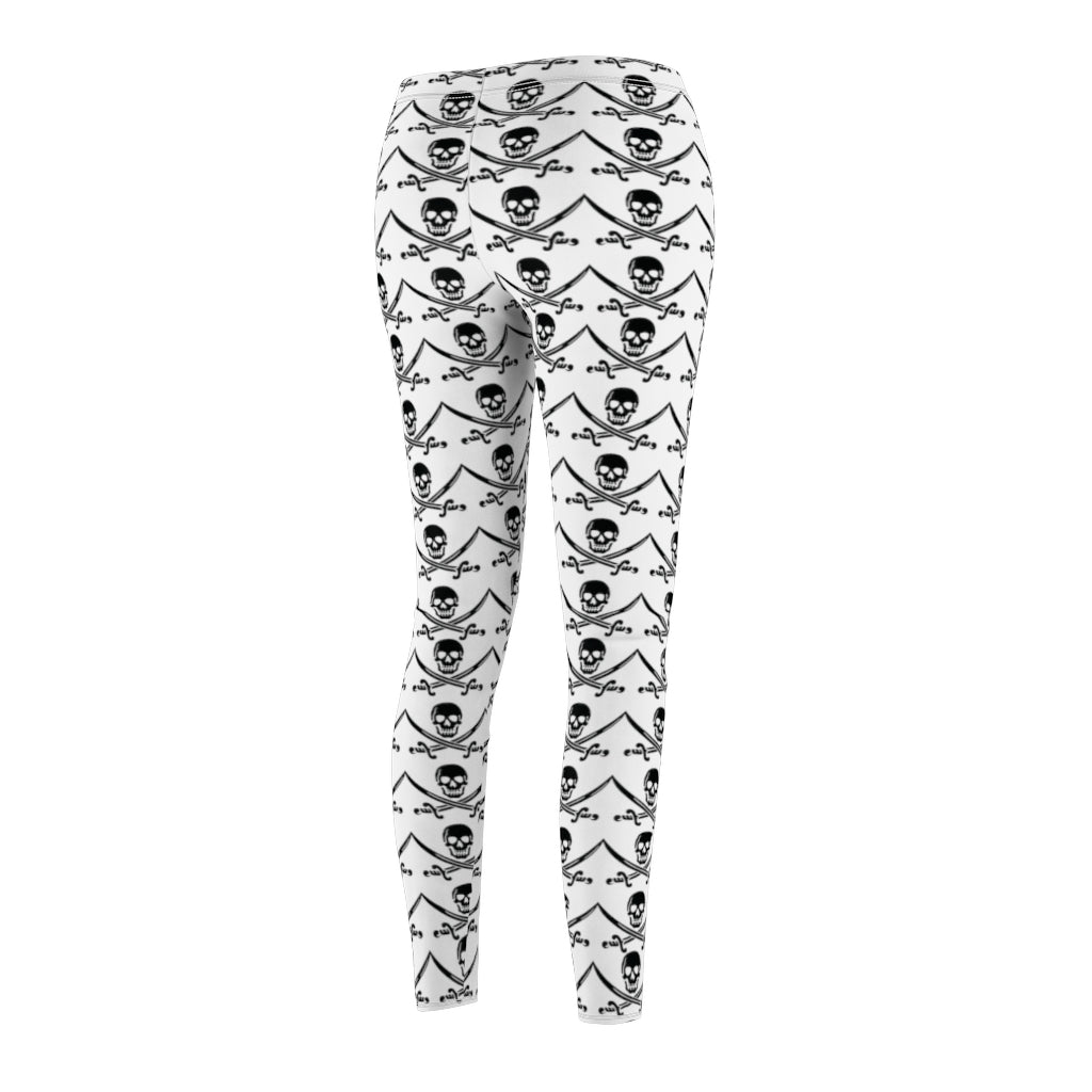 Skull and Crossbones Womens Leggings - Super Soft Elastic Fit Leggings-The Dandelion Design Co