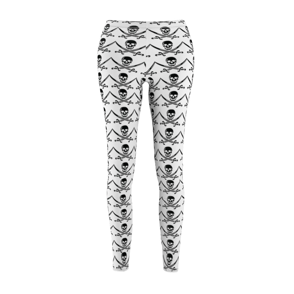 Skull and Crossbones Womens Leggings - Super Soft Elastic Fit Leggings-The Dandelion Design Co