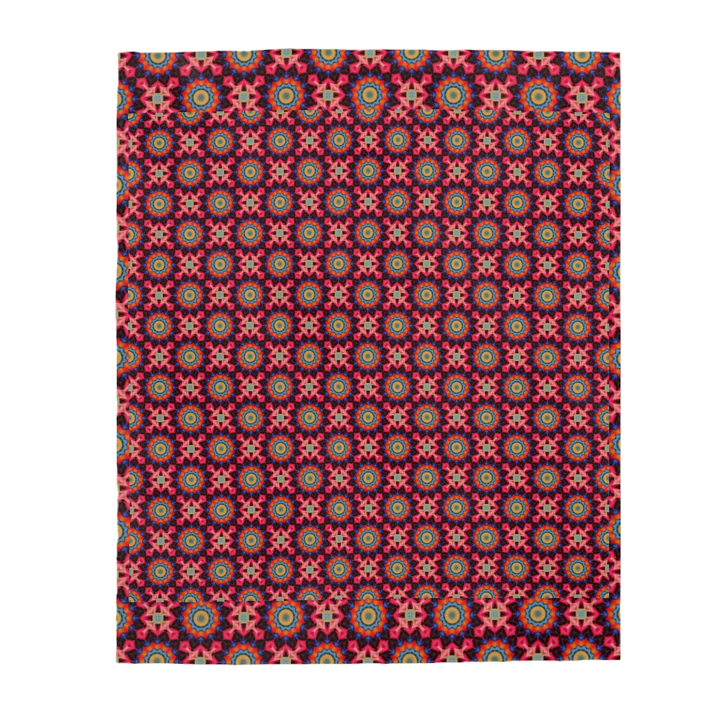Kaleidoscope Velveteen Plush Blanket - Fun Kaleidoscope Home Decor - Kids Cozy Blanket - Accent Blanket-The Dandelion Design Co