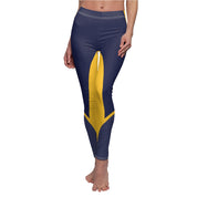 Blue and Gold Women's Leggings - Designer Leggings With Lots of Characters - Sports Team Colors-The Dandelion Design Co
