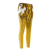 Wyoming Cowboys Leggings - The World Needs More Cowboys Womens Leggings - Women's Cut & Sew Casual Leggings - Brown and Gold-The Dandelion Design Co