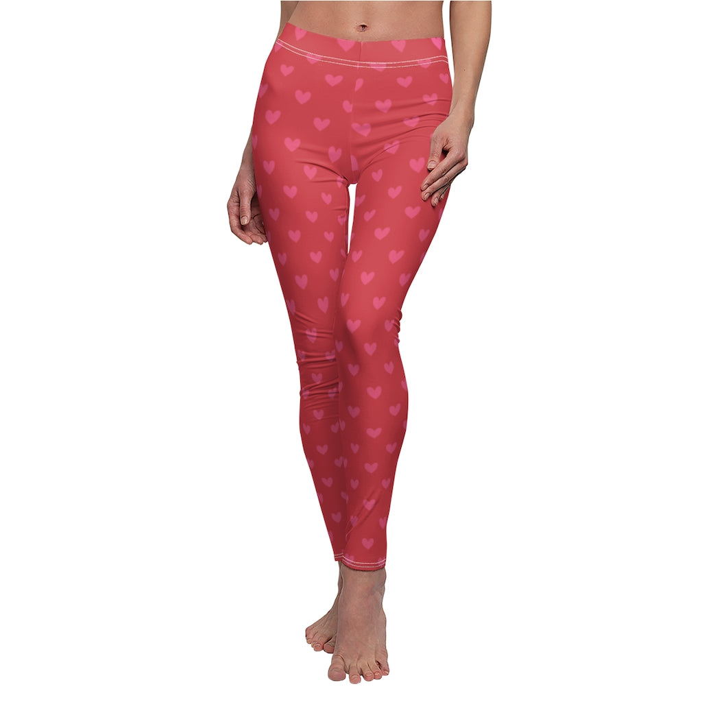 Lots of Hearts Leggings - Super Soft Elastic Fit Leggings-The Dandelion Design Co