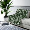 Green Leaves Blanket - Soft Velveteen Plush Blanket - Leaf Pattern Organic Design - Home Decor - Beach Blanket-The Dandelion Design Co