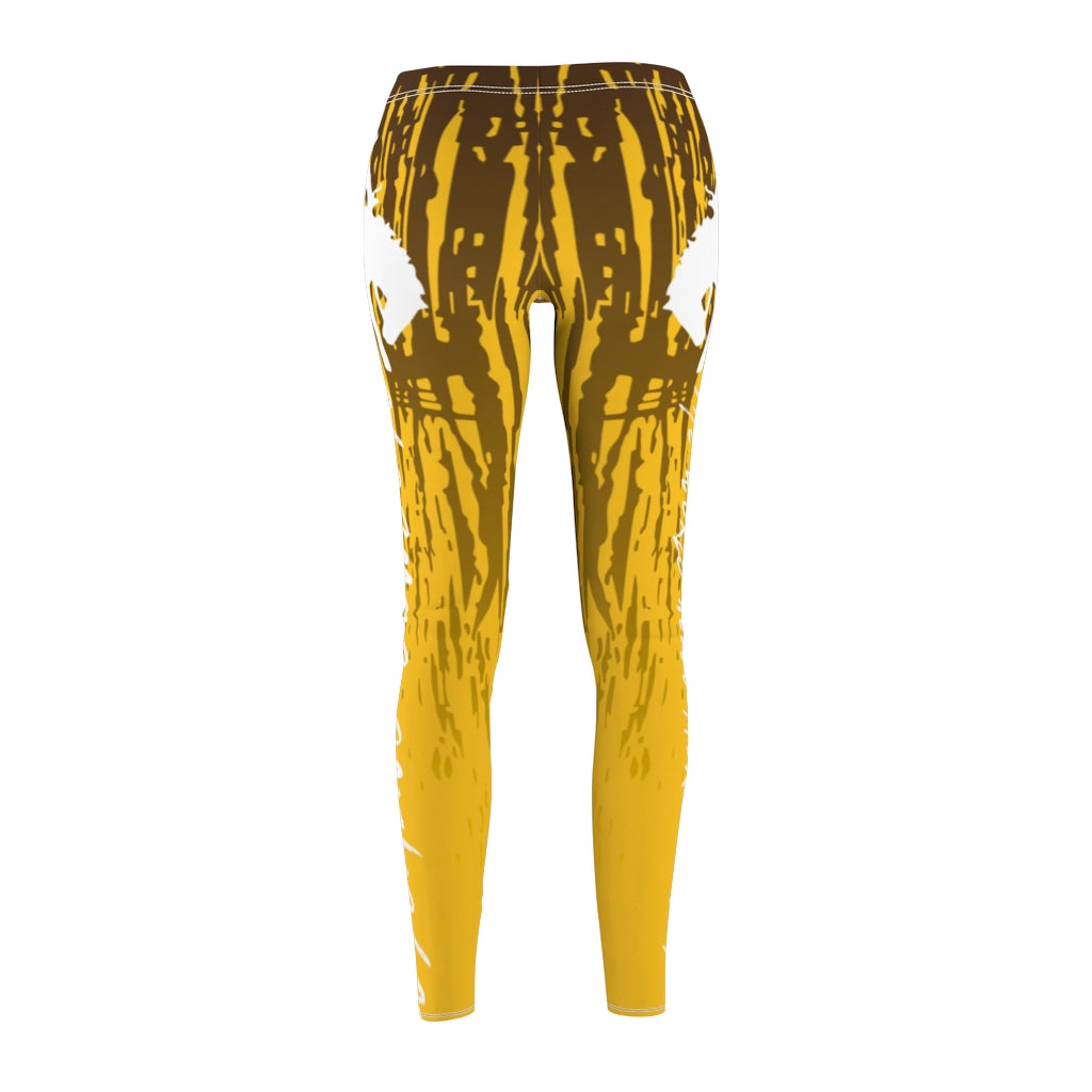 Wyoming Cowboys Leggings - The World Needs More Cowboys Womens Leggings - Women's Cut & Sew Casual Leggings - Brown and Gold-The Dandelion Design Co