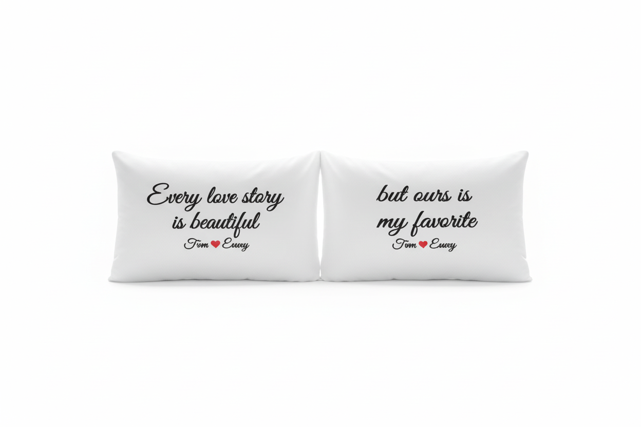 Every Love Story Is Beautiful But Ours Is My Favorite - Personalized Pillows - Anniversary Gifts for Girlfriend - Couples-The Dandelion Design Co
