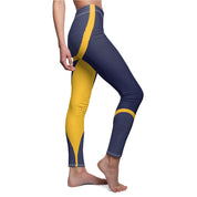 Blue and Gold Women's Leggings - Designer Leggings With Lots of Characters - Sports Team Colors-The Dandelion Design Co