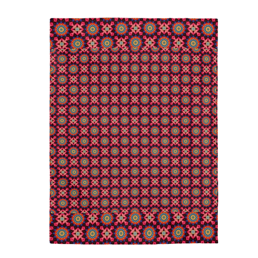 Kaleidoscope Velveteen Plush Blanket - Fun Kaleidoscope Home Decor - Kids Cozy Blanket - Accent Blanket-The Dandelion Design Co