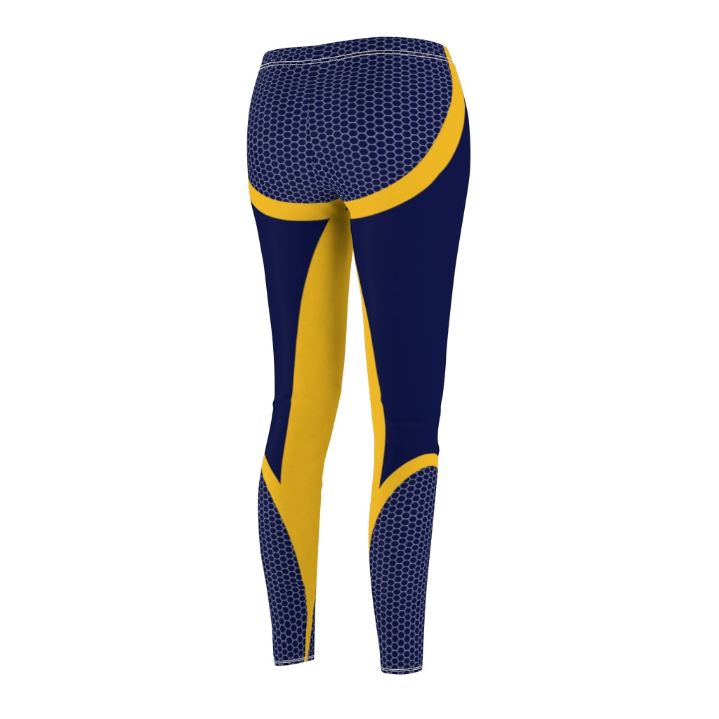 Blue and Gold Women's Leggings - Designer Leggings With Lots of Charac –  The Dandelion Design Co