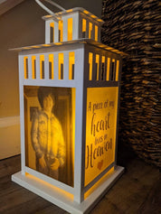 Dad You Left Me Memorial Lantern - Multiple Options - Personalized with your photos! - Remembrance-The Dandelion Design Co