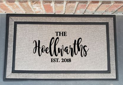 Last Name Cursive Door Mat - Floor Mat Monogram Family Name - Housewarming Gift-The Dandelion Design Co