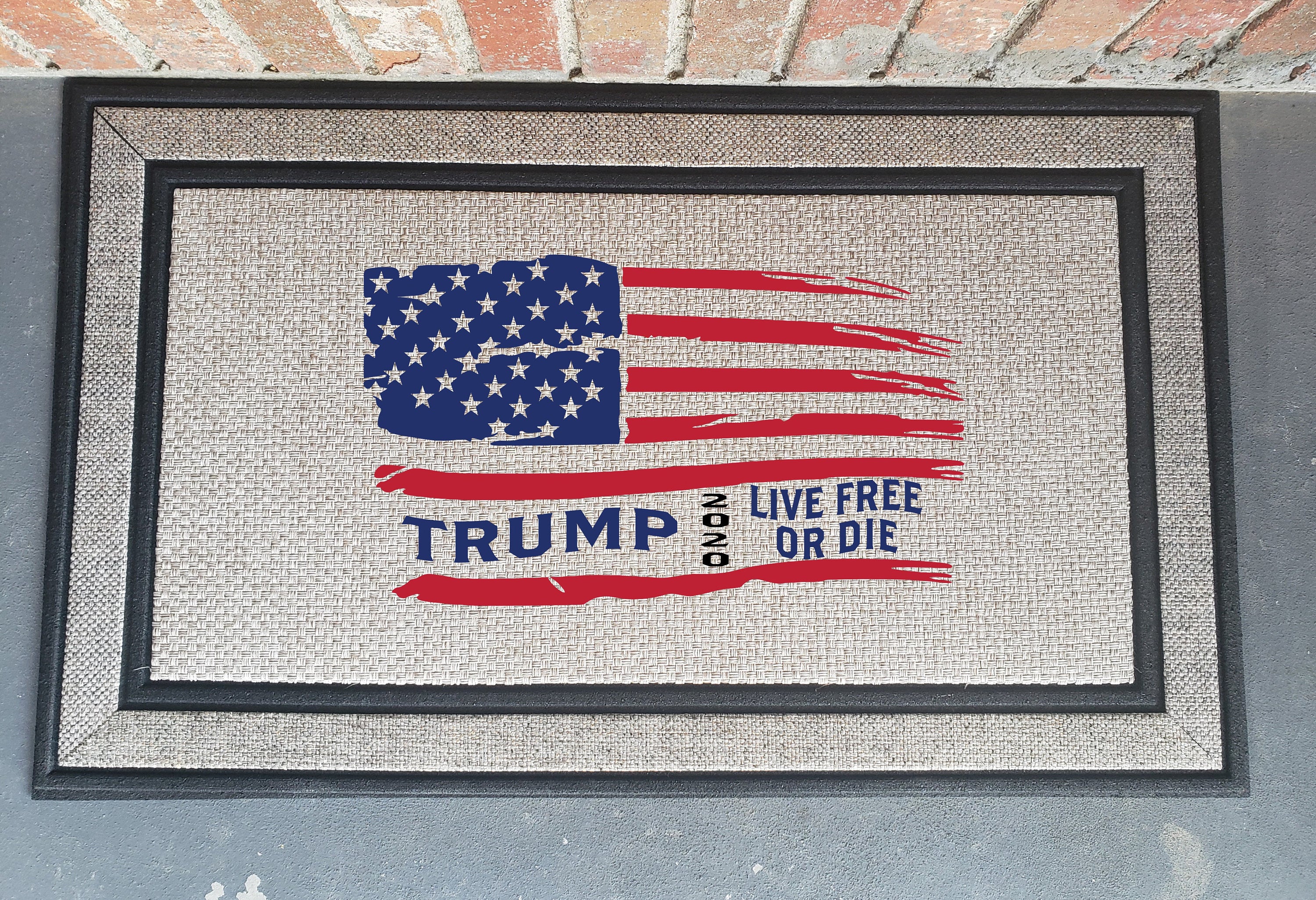 Trump 2020 American Flag Live Free or Die Doormat - Donald Trump Gifts - Trump 2024-The Dandelion Design Co