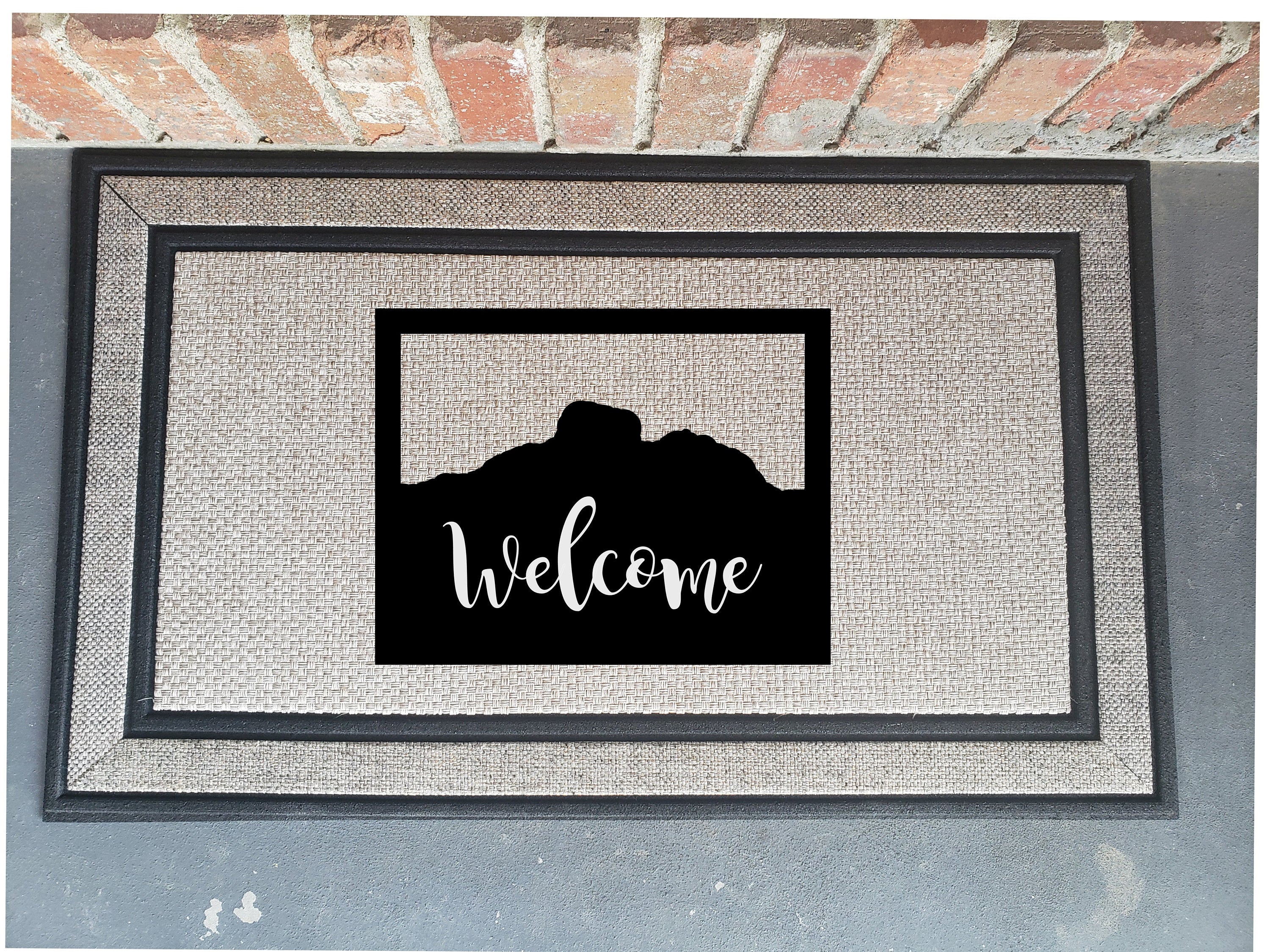 Heart Mountain Door Mat - Wyoming Gift Door Mat - Powell Wyoming Gift-The Dandelion Design Co