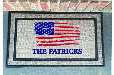 American Flag Door Mat - Family Name Customized - Personalized DoorMat - High Quality Rubber Backed Door Mat-The Dandelion Design Co