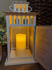 Dad You Left Me Memorial Lantern - Multiple Options - Personalized with your photos! - Remembrance-The Dandelion Design Co