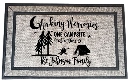 Making Memories one Campsite at a Time Door Mat - Tent Camping Design