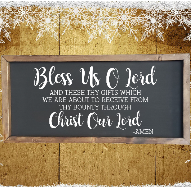 Bless Us O Lord Framed Wood Sign-The Dandelion Design Co